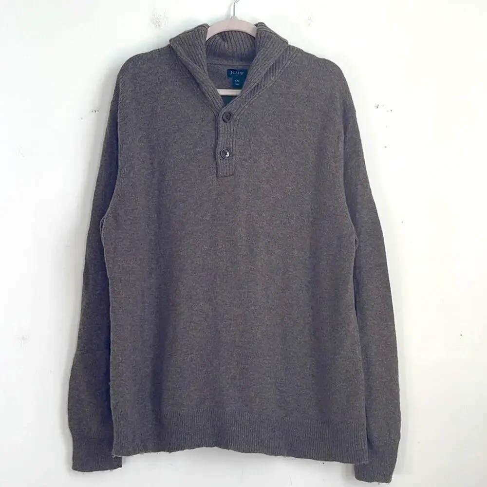 J. Crew lambs wool blend shawl collar pullover sweater sz XXL